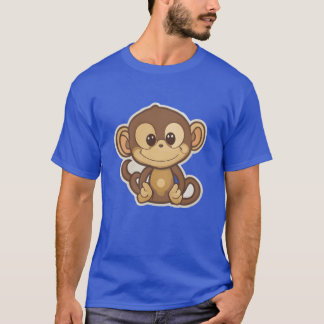 Monkey cartoon animal retro tシャツ