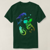 Monkey Chimp With Sunglasses And Headphones  Tシャツ (デザイン正面)