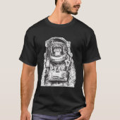 Monkey Chimpanzee Cosmonaut Astronomy As Tシャツ (正面)
