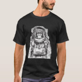 Monkey Chimpanzee Cosmonaut Astronomy As Tシャツ (正面)
