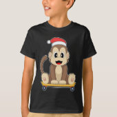 Monkey Christmas Skateboard Tシャツ (正面)