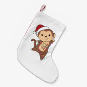 Monkey Christmas Snow Winter Animals Monkeys Adult スモールクリスマスストッキング (正面 (吊り時))