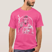 Monkey Cigar Gorilla Smoking Cigar Tシャツ (正面)