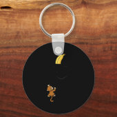 Monkey Climbs For Banana Funny Animal Cket Design キーホルダー (正面)