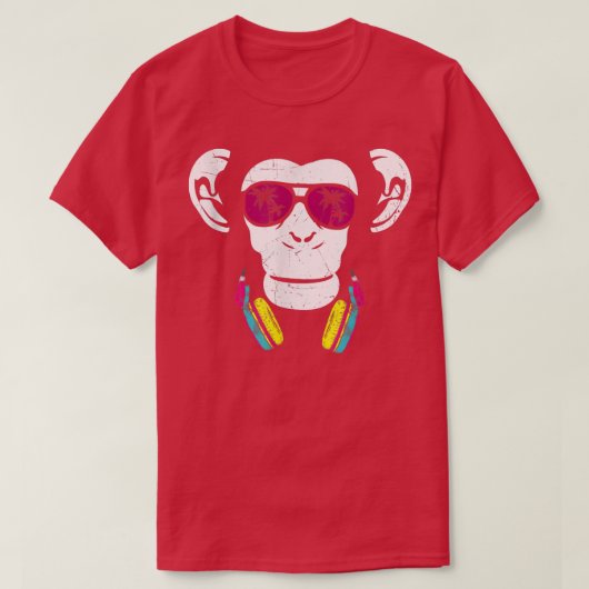 Monkey Cooler Monkey DJ Headphones Going Out Fun P Tシャツ (デザイン正面)