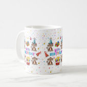 Monkey Cupcake Happy Birthday Mug  コーヒーマグカップ (正面左)