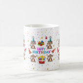 Monkey Cupcake Happy Birthday Mug  コーヒーマグカップ (中央)