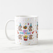 Monkey Cupcake Happy Birthday Mug  コーヒーマグカップ (左)