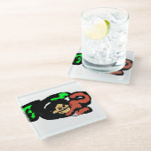 Monkey cute  ガラスコースター (アングル)