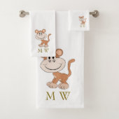 Monkey Design Monogrammed バスタオルセット (インサイチュ)