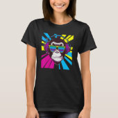 Monkey DJ with Headphone and Sunglasses Tシャツ (正面)