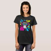 Monkey DJ with Headphone and Sunglasses Tシャツ (正面フル)
