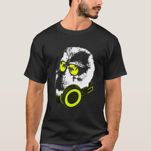 Monkey Dj With Headphones And Sunglasses  Party Tシャツ (正面)