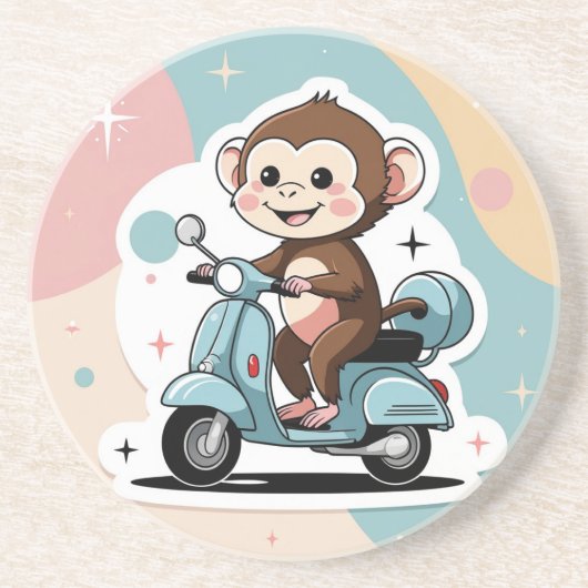 Monkey driving a scooter コースター (正面)