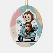 Monkey driving a scooter セラミックオーナメント (右)