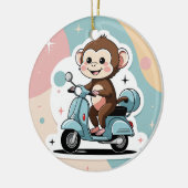 Monkey driving a scooter セラミックオーナメント (左)