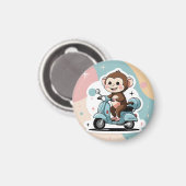 Monkey driving a scooter マグネット (正面/裏面)