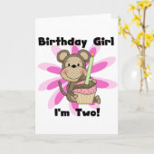 Monkey Girl 2nd誕生日Tシャツとギフト カード (黄色い花)