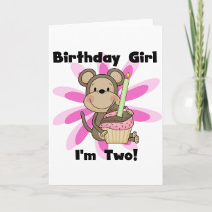 Monkey Girl 2nd誕生日Tシャツとギフト カード
