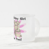 Monkey Girl 2nd誕生日Tシャツとギフト フロストグラスマグカップ (正面右)