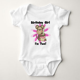 Monkey Girl 2nd誕生日Tシャツとギフト ベビーボディスーツ