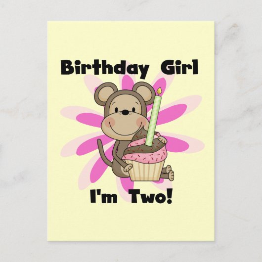 Monkey Girl 2nd誕生日Tシャツとギフト ポストカード (正面)