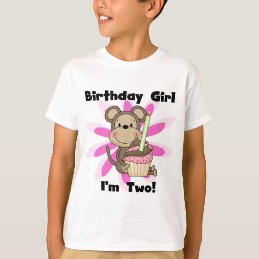 Monkey Girl 2nd誕生日Tシャツとギフト Tシャツ (正面)