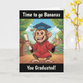Monkey Graduation Card カード (黄色い花)