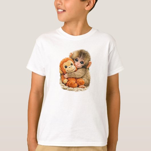 “Monkey Hug with Buddy”. Tシャツ (正面)