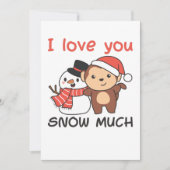 Monkey I Love You Snow Much Snowman Pun シーズンカード (正面)