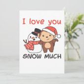 Monkey I Love You Snow Much Snowman Pun シーズンカード (スタンド正面)