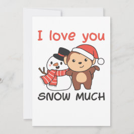 Monkey I Love You Snow Much Snowman Pun シーズンカード