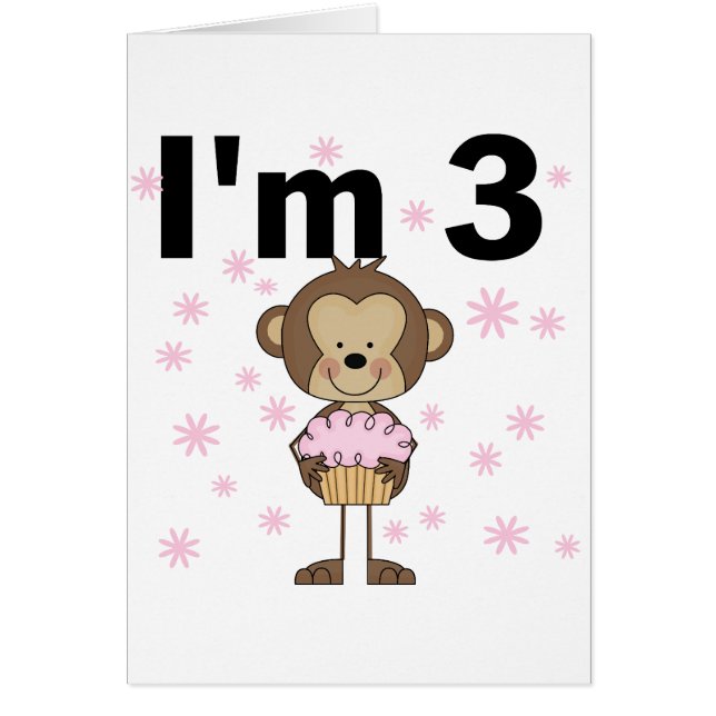 Monkey I'm 3誕生日Tシャツ&ギフト (正面)
