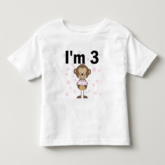 Monkey I'm 3誕生日Tシャツ&ギフト トドラーTシャツ (正面)