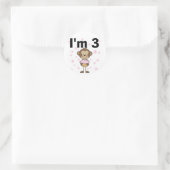 Monkey I'm 3誕生日Tシャツ&ギフト ラウンドシール (バッグ)