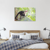 Monkey in Bamboo Jungleの写真 キャンバスプリント (インサイチュ (寝室))