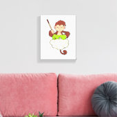 Monkey in Cross Leged on Clouds キャンバスプリント (インサイチュ (リビング))
