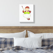 Monkey in Cross Leged on Clouds キャンバスプリント (インサイチュ (寝室))