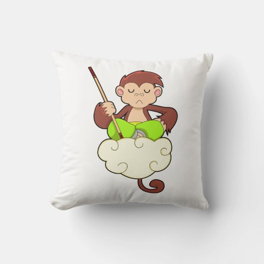 Monkey in Cross Leged on Clouds クッション (正面)