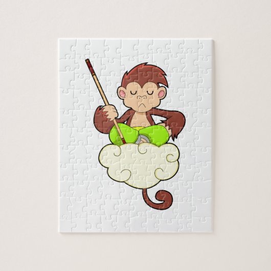 Monkey in Cross Leged on Clouds ジグソーパズル (縦)
