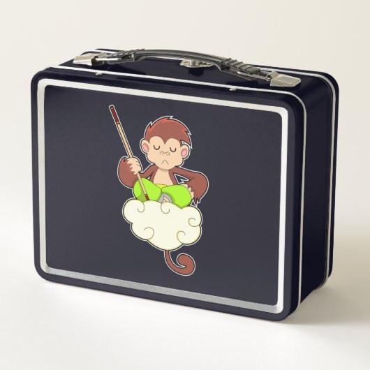 Monkey in Cross Leged on Clouds メタルランチボックス (裏面)