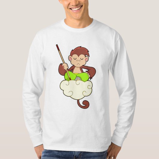 Monkey in Cross Leged on Clouds Tシャツ (正面)