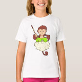 Monkey in Cross Leged on Clouds Tシャツ (正面)