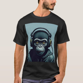 Monkey in Headphone Tシャツ