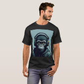 Monkey in Headphone Tシャツ (正面フル)