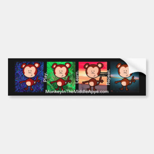 Monkey in the Middle Appsバンパーステッカー バンパーステッカー
