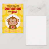 Monkey Mini Classroom Valentine Cards for Kids ノートカード (正面/裏面)