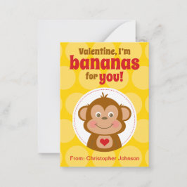 Monkey Mini Classroom Valentine Cards for Kids ノートカード