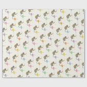 Monkey mixed Balloon Birthday party wrapping paper ラッピングペーパー (フラット)