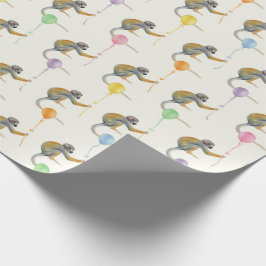 Monkey mixed Balloon Birthday party wrapping paper ラッピングペーパー